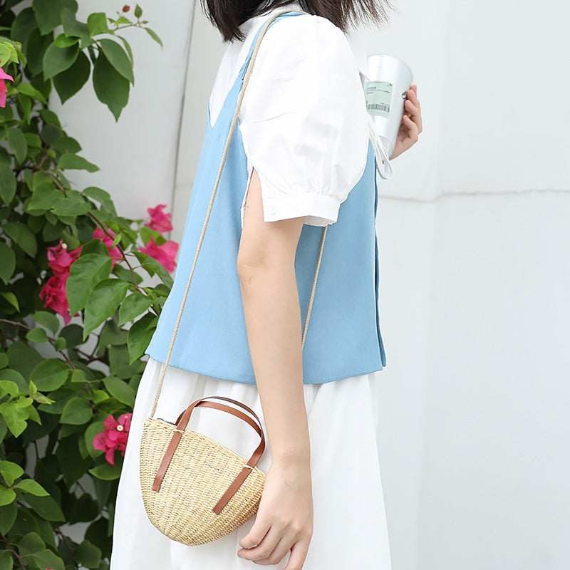 Casual pastoral style straw shell bag Suoer series