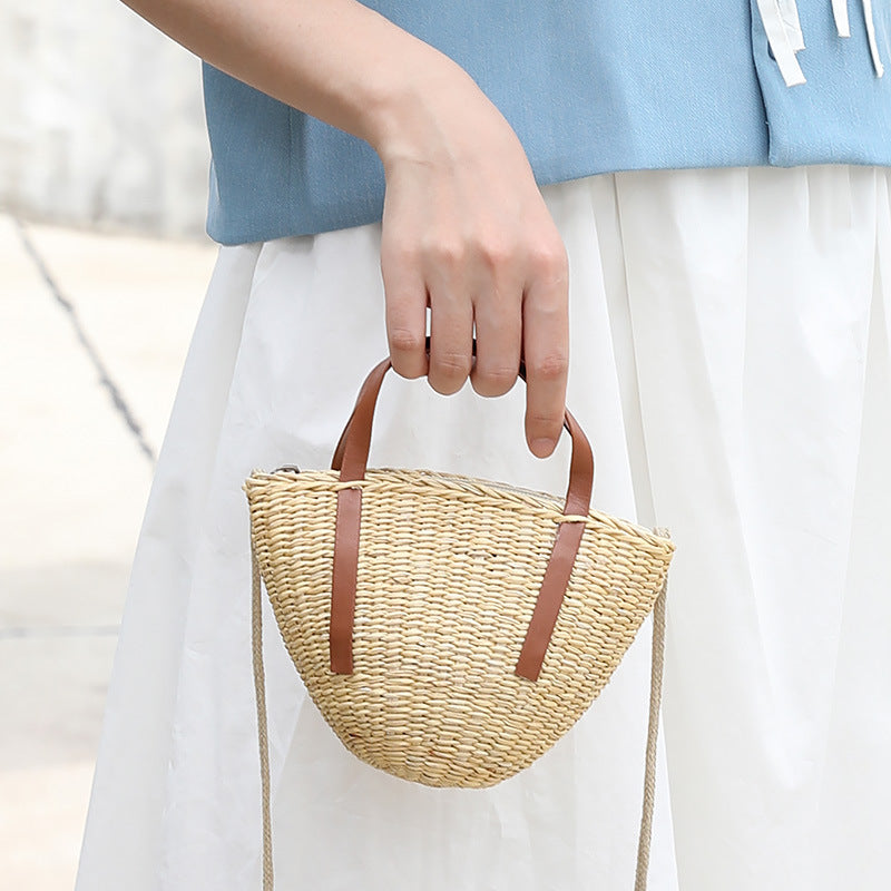 Casual pastoral style straw shell bag Suoer series