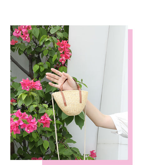 Casual pastoral style straw shell bag Suoer series