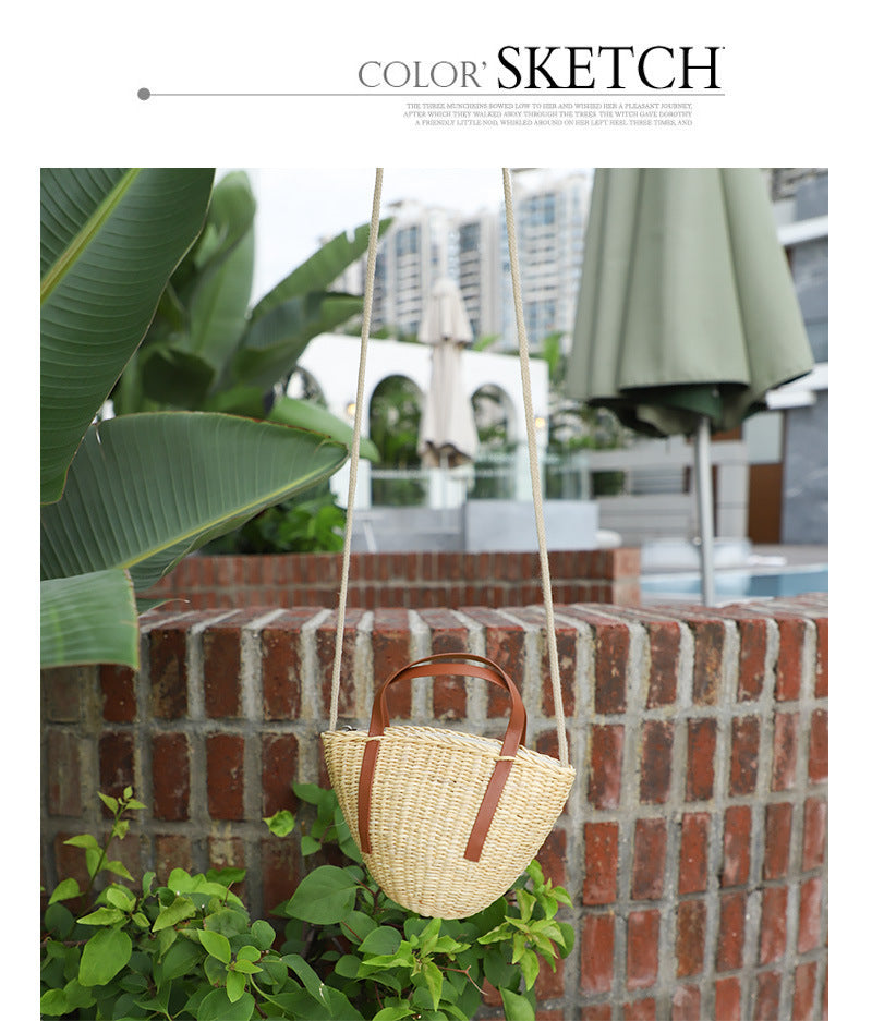 Casual pastoral style straw shell bag Suoer series