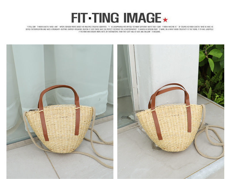 Casual pastoral style straw shell bag Suoer series