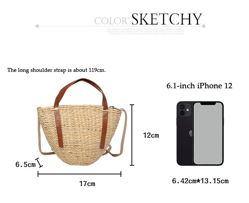 Casual pastoral style straw shell bag Suoer series