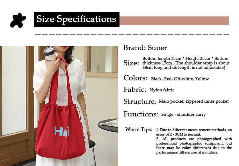 Pleated canvas bag Suoer series